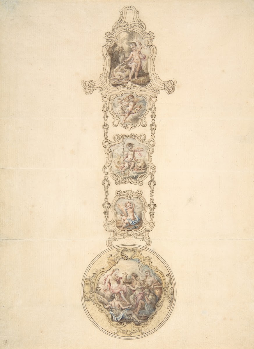Design For An Enameled Watchcase And ChâTelaine With Mythological Figures Ca 176