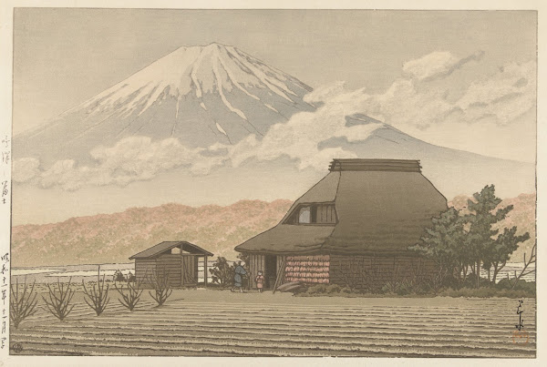 Fuji vanaf het dorp Narusawa 1936 11