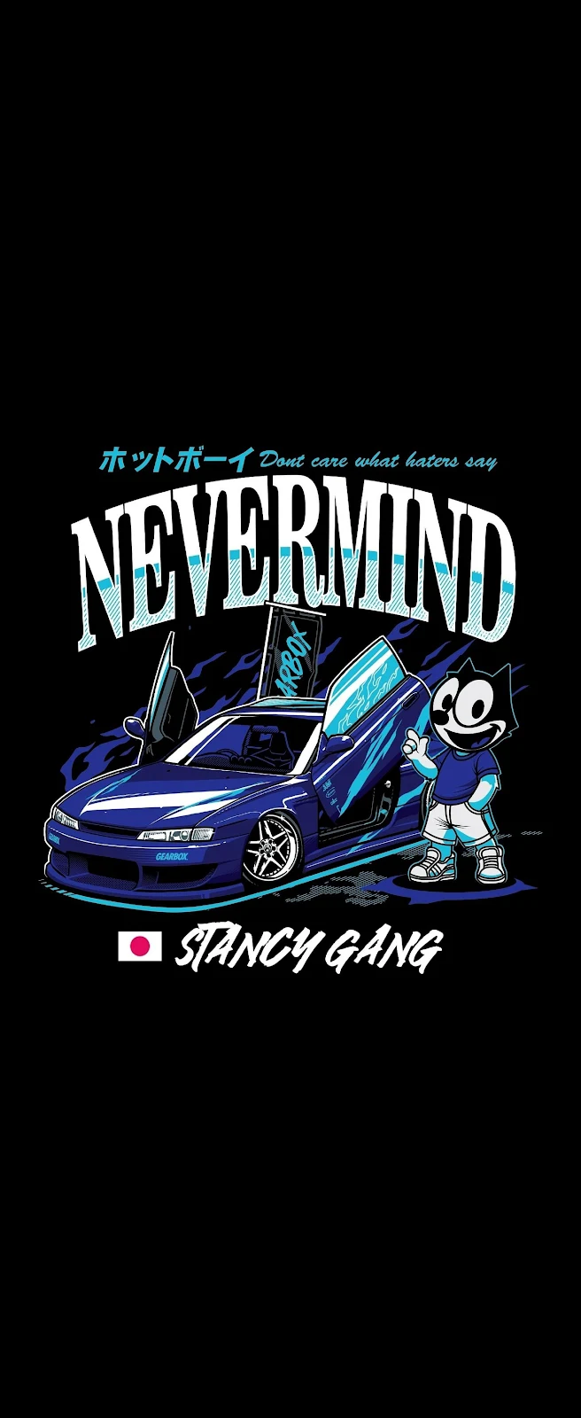 Nevermind Stance Car Felix Art - Merch Graphic Art 2K iPhone Wallpaper (1440x3511)