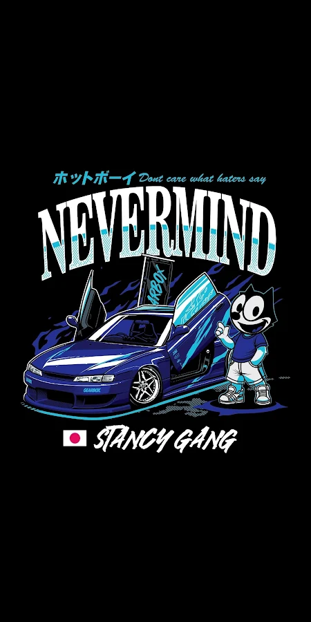 Nevermind Stance Car Felix Art 2K iPhone Phone Wallpaper