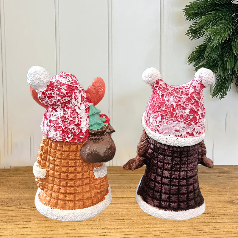Christmas gnome with hat, resin figure