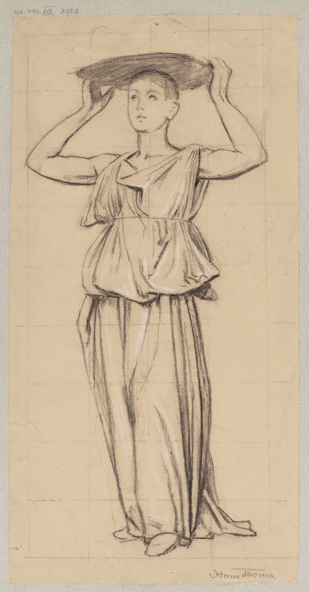 Study of a Woman Carrying a Flower Basket on Her Head 1890