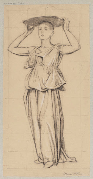 Study of a Woman Carrying a Flower Basket on Her Head 1890