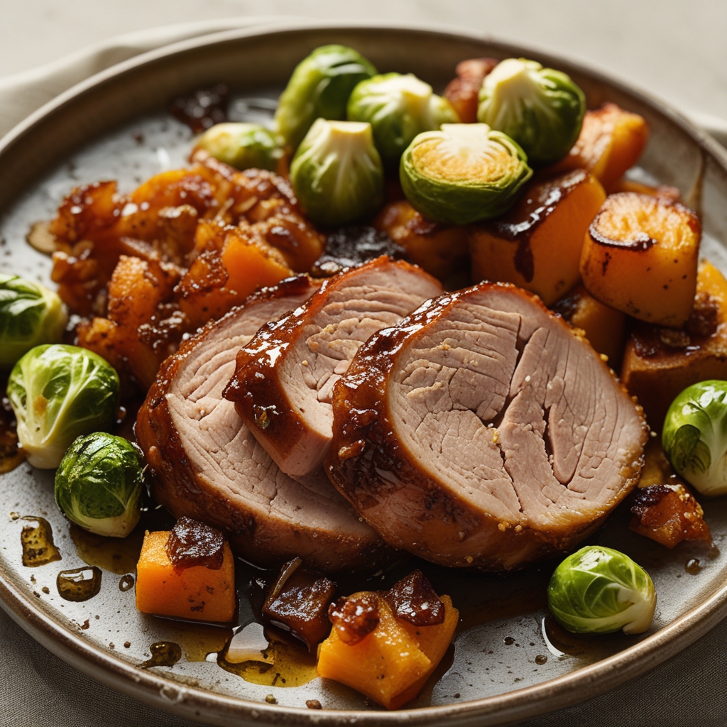 Final Sheet Pan Hot Honey Garlic Pork & Crispy Root Veggies