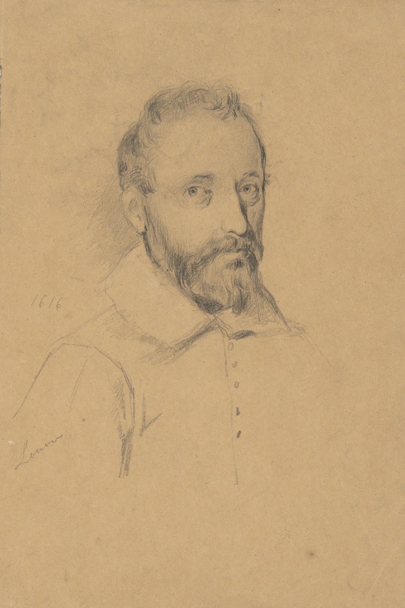 Portrait of an unidentified man sketch for Signing of the Compact in the Cabin o