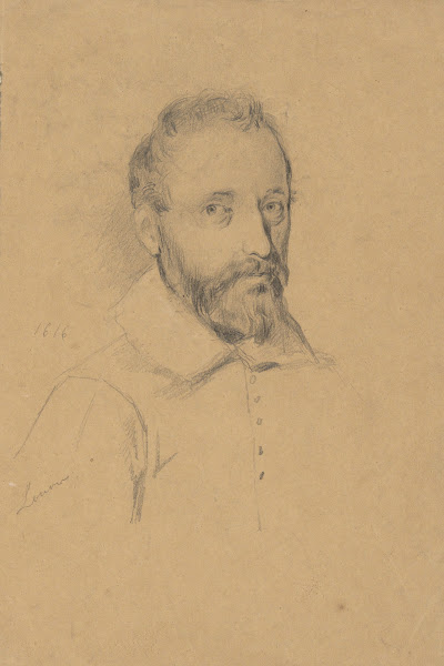 Portrait of an unidentified man sketch for Signing of the Compact in the Cabin o