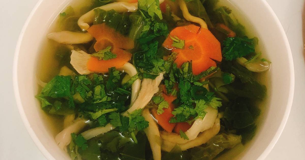 Canh cải nấm bào ngư