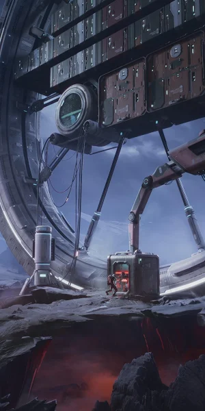 Science Fiction, Space Station, Alien Planet, Futuristic 4K Wallpaper Background