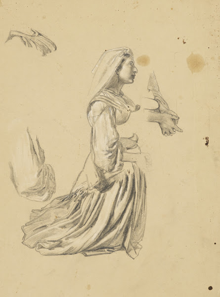Kneeling pilgrims at prayer before 1834