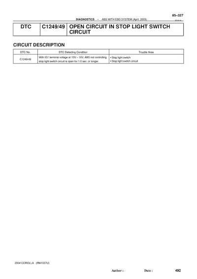 C1249 Stop light switch