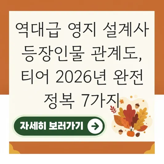 역대급 영지 설계사 등장인물 관계도 및 티어 정보 대표 이미지