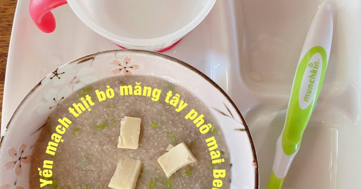 Cháo Yến mạch thịt bò măng tây phô mai