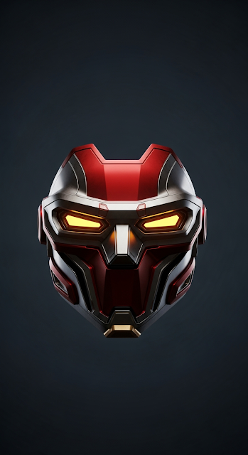 Minimal Dark Visor with Glowing Eyes on a Black Background - Free mobile Wallpaper