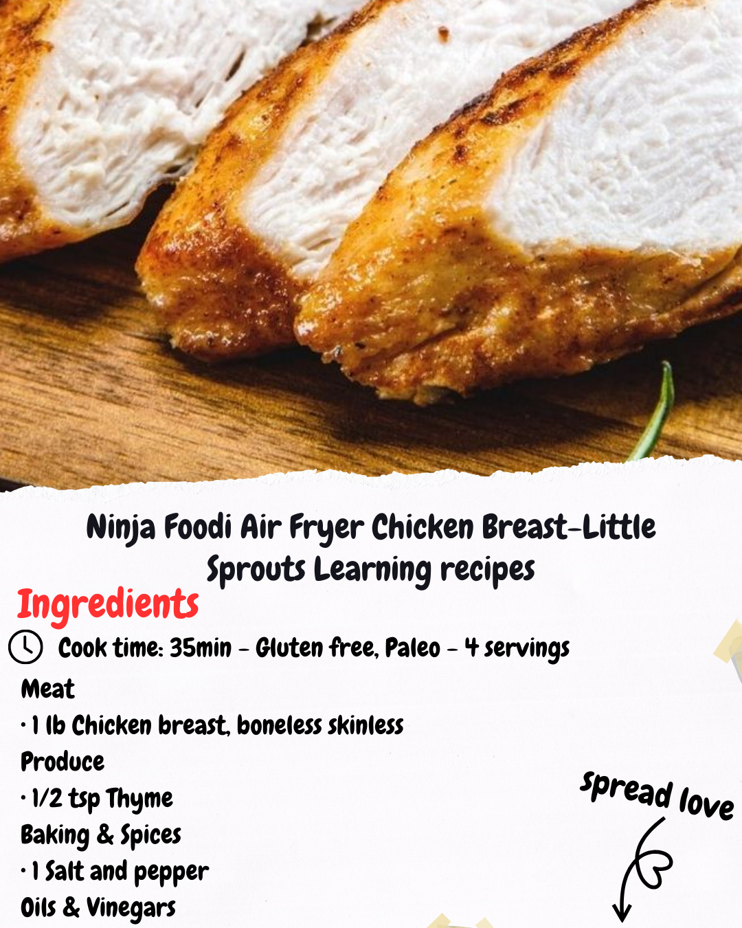 Ninja Foodi Air Fryer Chicken Breast-Little Sprouts Learning recipes