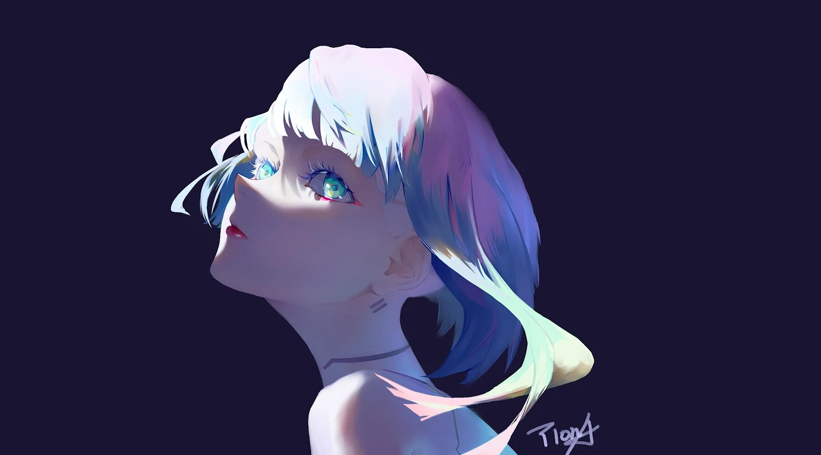 Lucy From Cyberpunk Edgerunners - Digital Anime Illustration 8K Wallpaper (9200x5100)