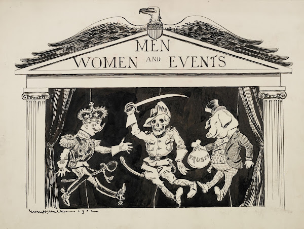 A puppet show entitled Men Women and Events 1902