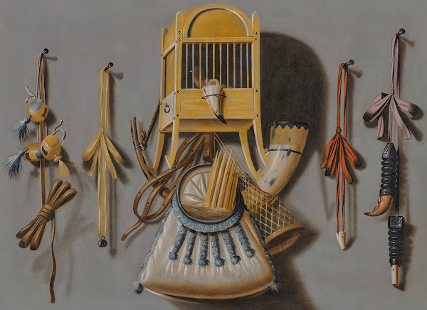A trompe loeil with a birdcage 1677