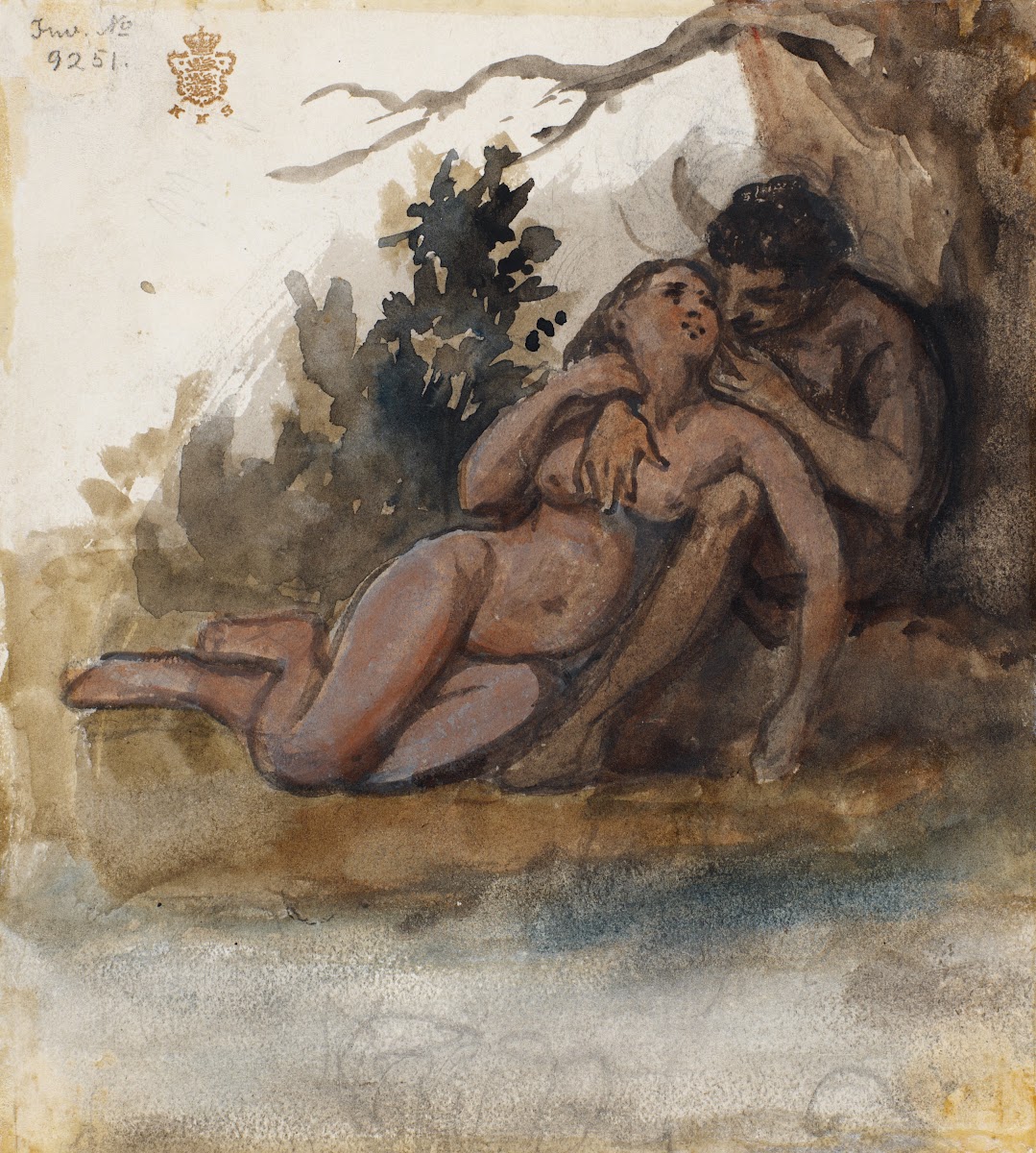 Et nøgent par ved et træ 1846