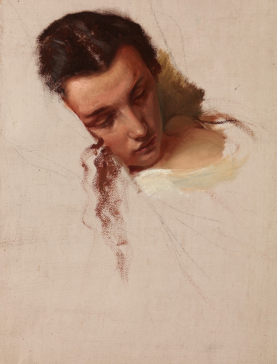 Study to the Painting The Death of Barbara Radziwiłł  Head of Quinn Barbara  bef