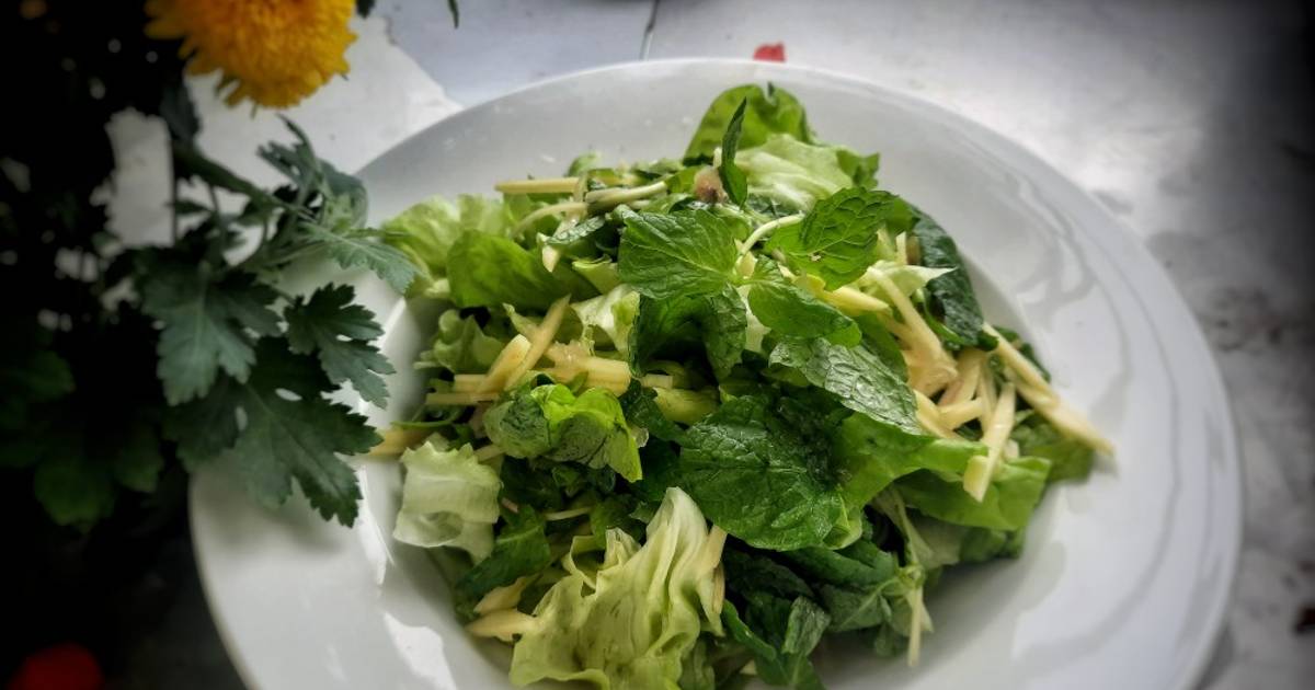 Salad xoài rau xanh dầu dấm