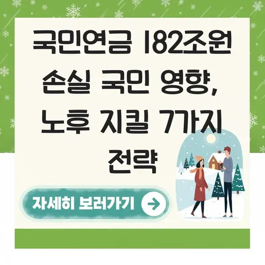 국민연금 182조원 손실 국민 영향