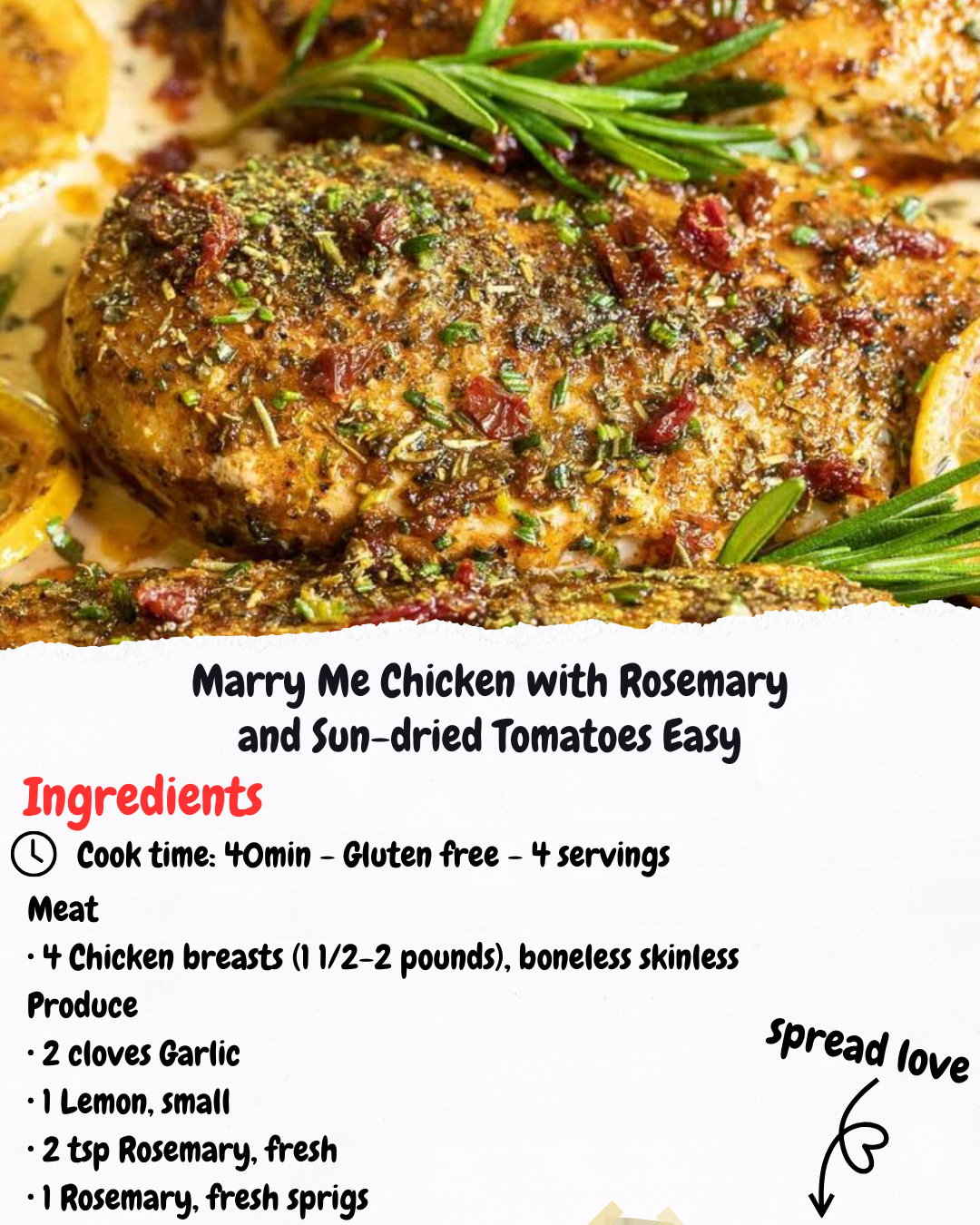 Marry Me Chicken with Rosemary and Sun-dried Tomatoes Easy