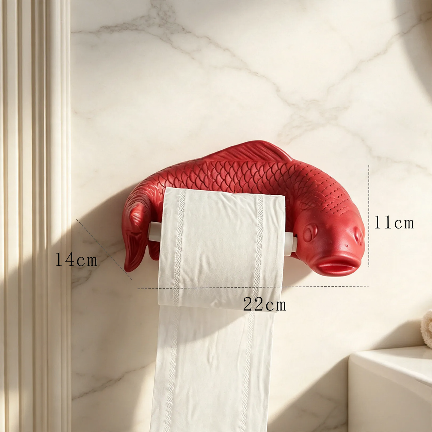 Carp Paper Holder, wall-mounted, multicolored