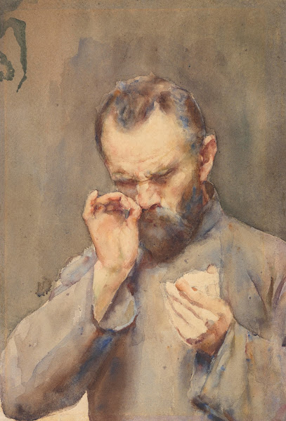 Mężczyzna zażywający tabakę 1929