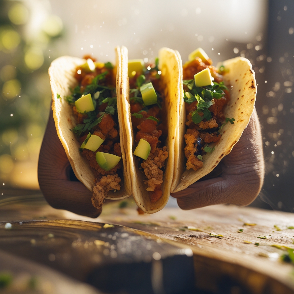 Cajun Turkey Tacos with Creamy Avocado Slaw