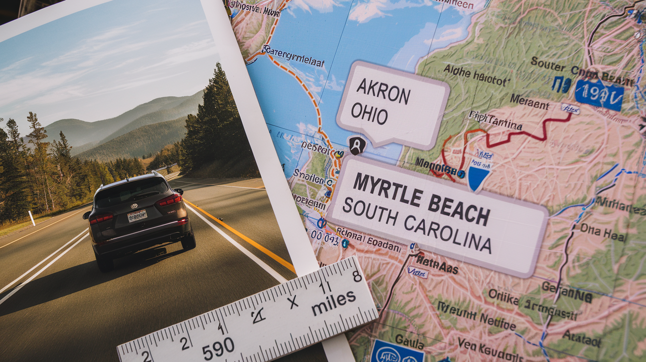 Driving Time from Akron, Ohio to Myrtle Beach