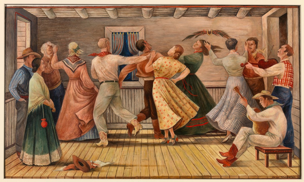 Cowboy Dance Mural Study Anson Texas Post Office 1941