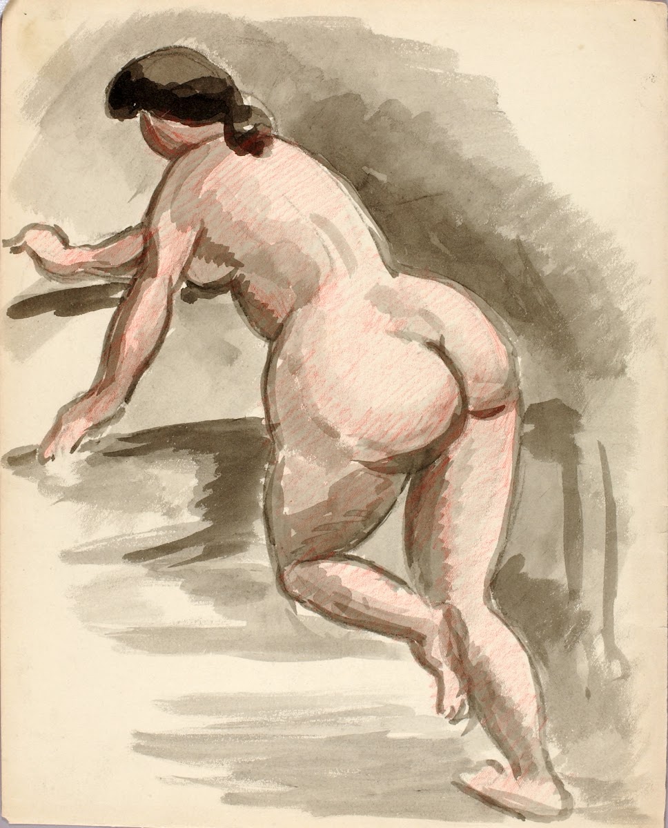 Female Nude Leaning on LeftKnee 1991