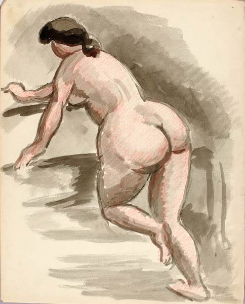 Female Nude Leaning on LeftKnee 1991