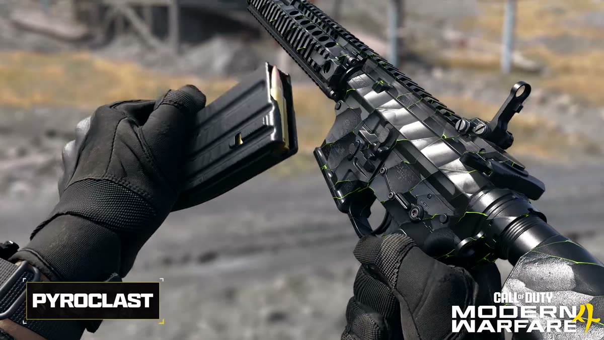 MW4 Pyroclast prestige mastery camo shown on a weapon in Modern Warfare 4