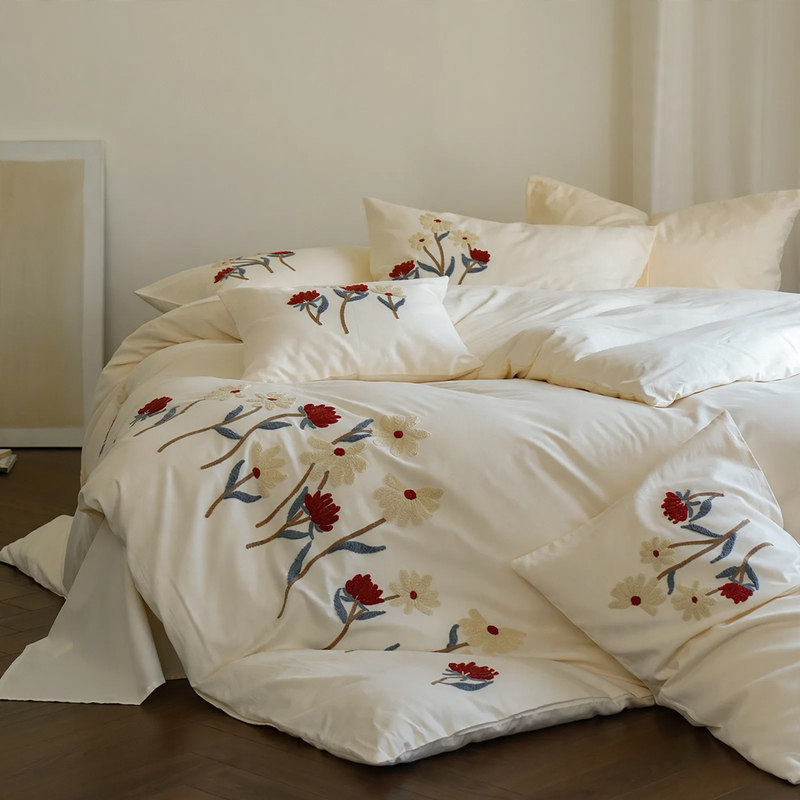 Cotton bedding set, jacquard, brushed, modern