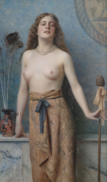 Young bacchante with thrysos staff 1899