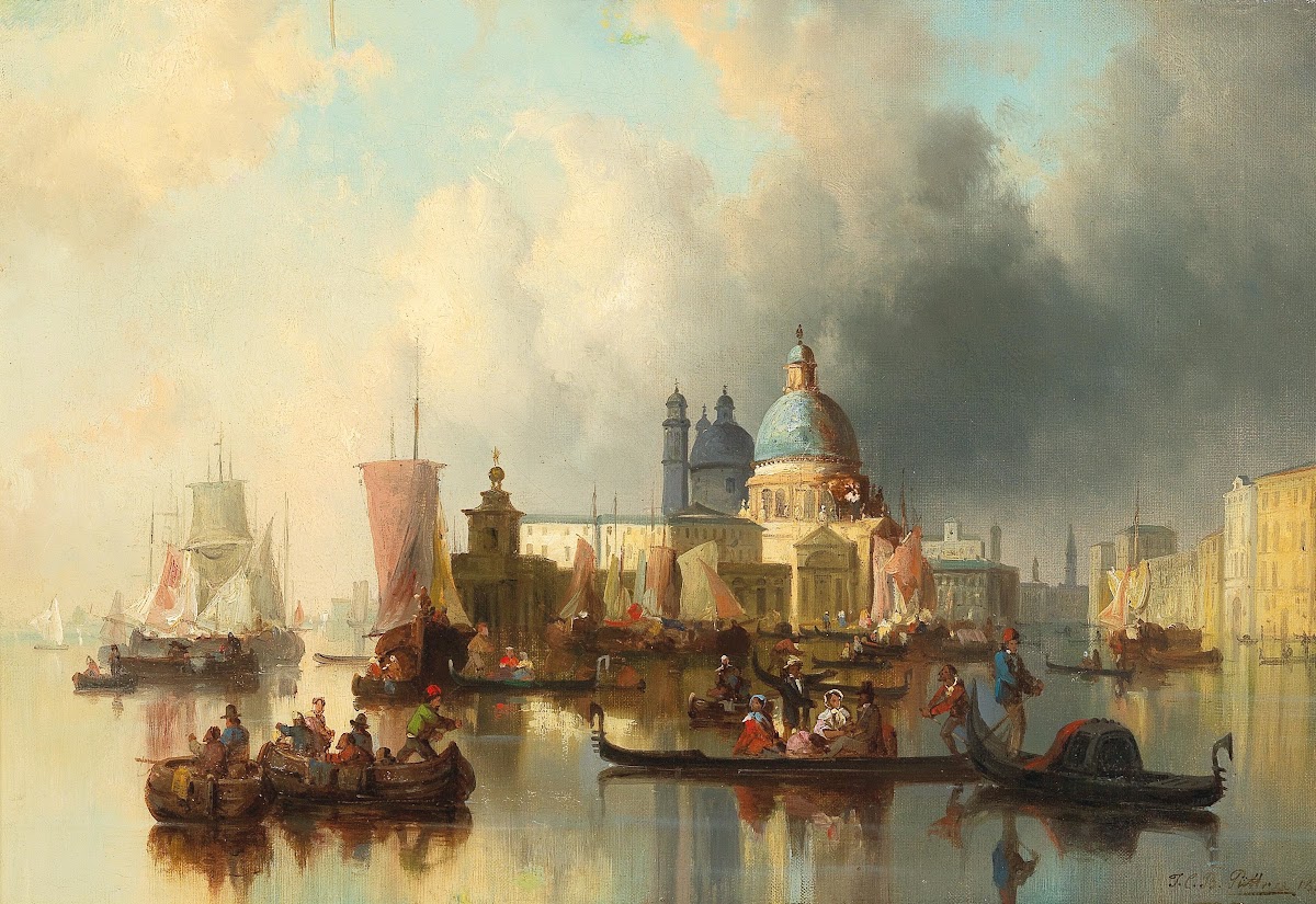 Venice  Hustle And Bustle By The Punta Della Dogana And Santa Maria Della Salute