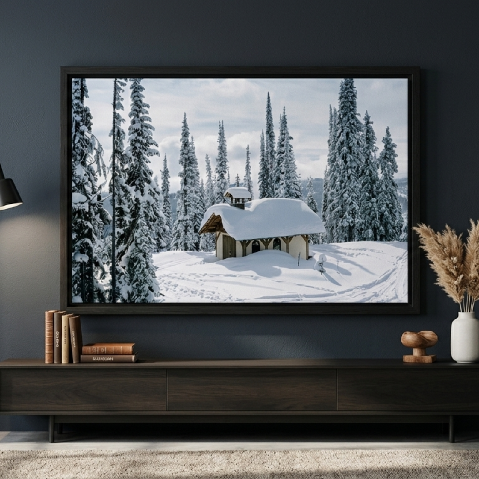 Alpine Serenity | Hand-Stretched Winter Landscape Canvas Print - Image 2