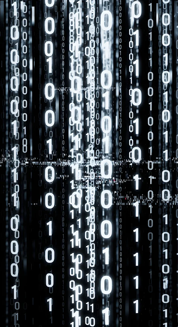 Digital Rain Binary Code Matrix Falling Digits Abstract