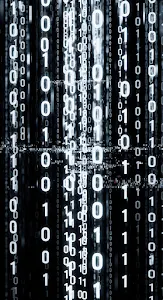 Digital Rain Binary Code Matrix Falling Digits Abstract