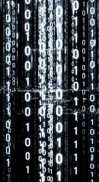Digital Rain Binary Code Matrix Falling Digits Abstract - Free mobile Wallpaper