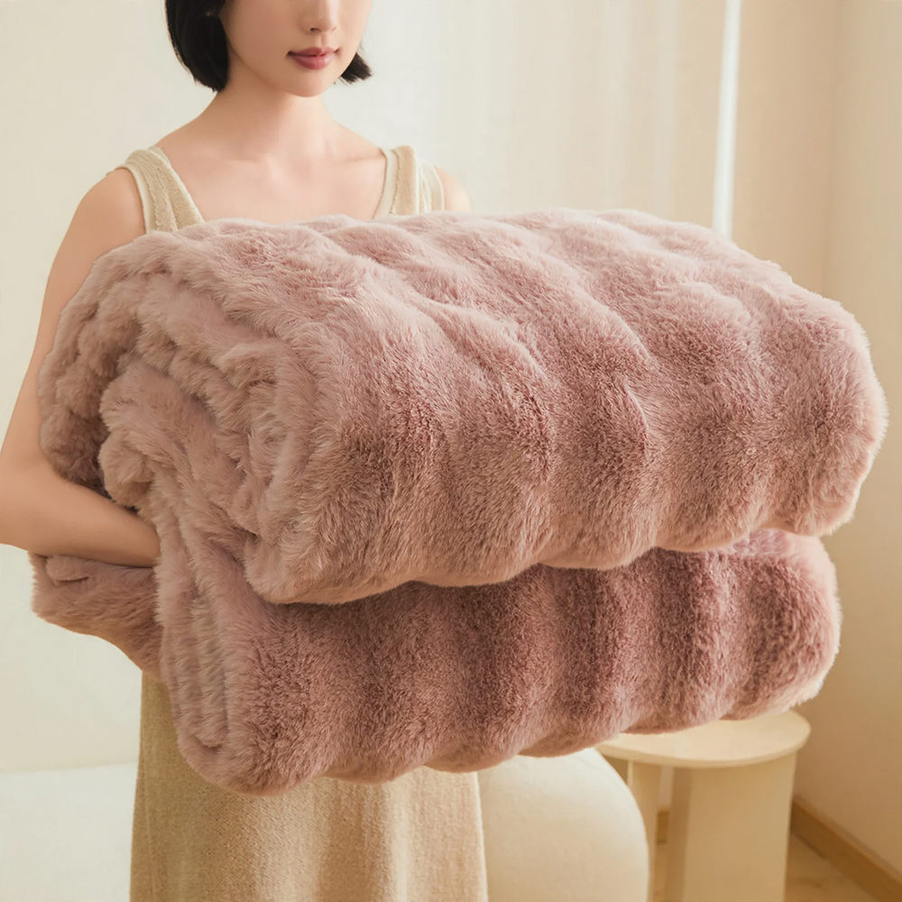 Flauschige Flanell-Wohndecke, winterwarm