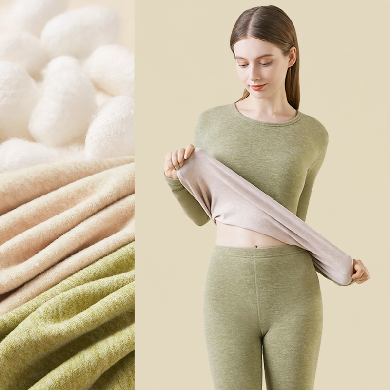 Women's thermal set, self-heating, with round neckline
