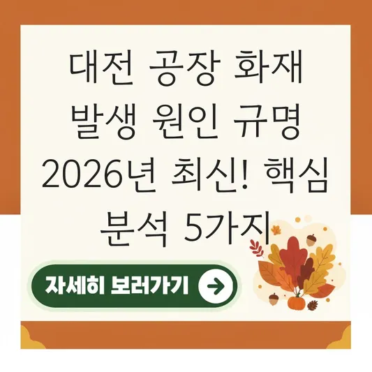대전 공장 화재 발생 원인 규명
