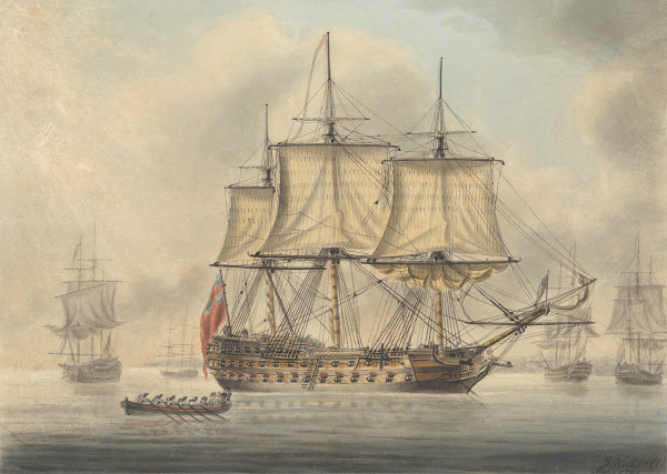 Man Of War With Other Shipping 1791