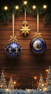 Luxury Christmas Ornaments Wood Panel Festive Decor