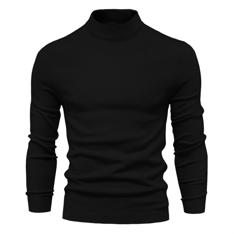 Men's turtleneck sweater, knitted, solid color