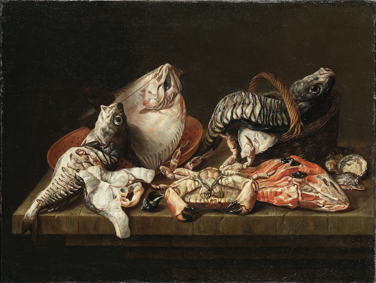 Still Life with Fishes a Crab and Oysters