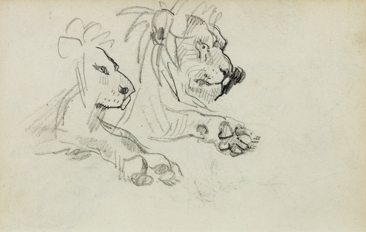 Two lion studies 1812   1814