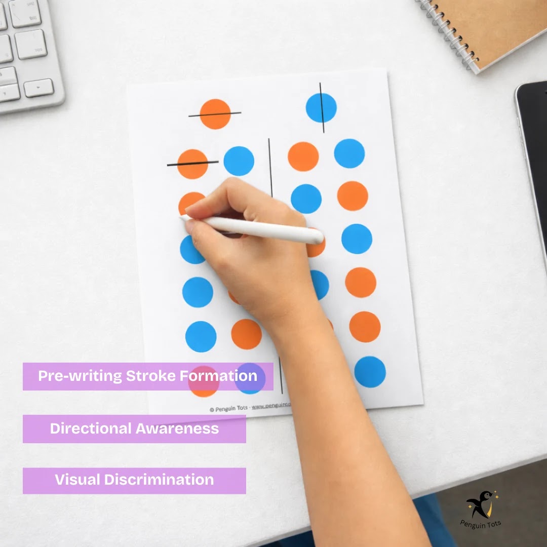 Color Pre-Writing Stroke Activity | Directional Awareness, Pencil Control & Visual Processing
